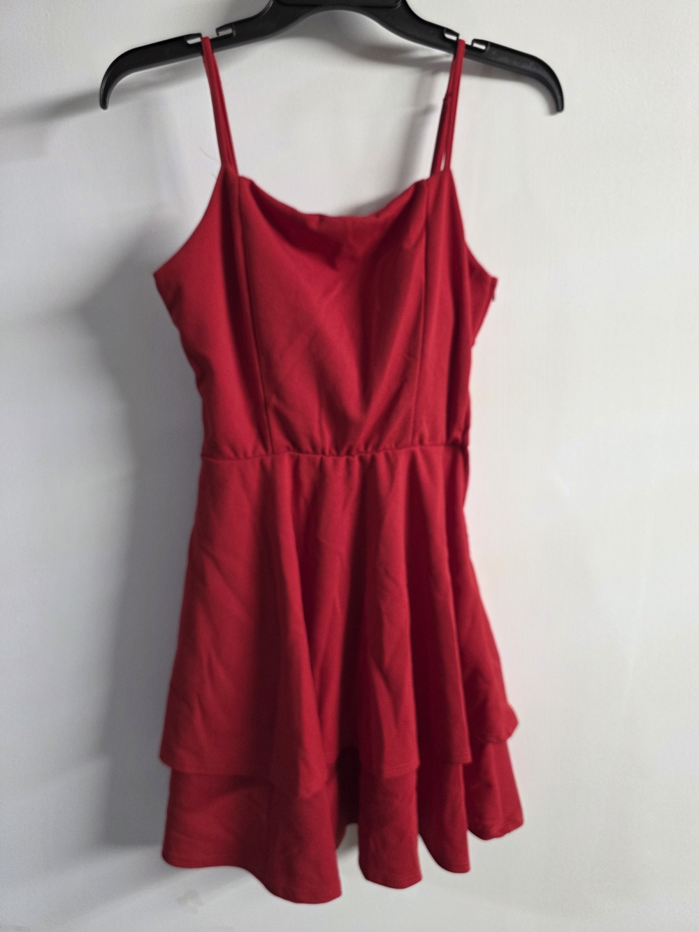 'Altar'd State Red Spaghetti Strap Tiered Mini Dress
